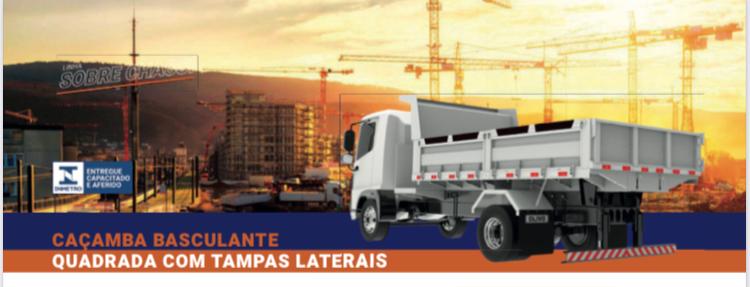Caçamba basculante quadrado com tampas laterais