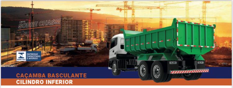 Caçamba sobre chassis cilindro inferior